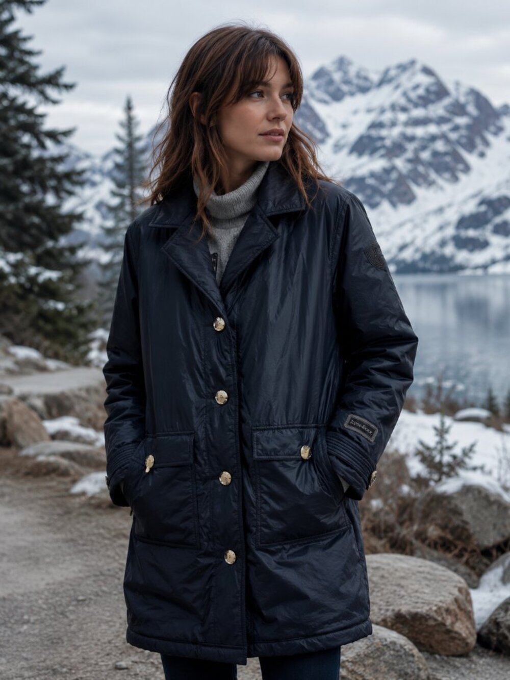 Alp N Rock Black Trench Coat Jacket Oversized Cargo Long Cold Weather Small